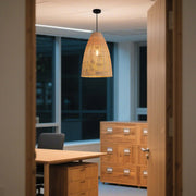 Natural Woven Bamboo & Seagrass Pendant Light, 1x E27