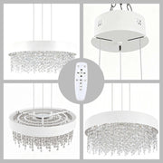 Premium Modern Crystal LED Chandelier, Dimmable with 2.4G Remote, 3CCT