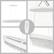 Premium Modern Crystal LED Chandelier, Dimmable with 2.4G Remote, 3CCT