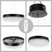 Premium Modern Crystal LED Chandelier, Dimmable with 2.4G Remote, 3CCT