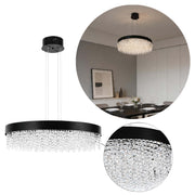 Premium Modern Crystal LED Chandelier, Dimmable with 2.4G Remote, 3CCT