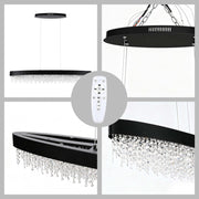 Premium Modern Crystal LED Chandelier, Dimmable with 2.4G Remote, 3CCT