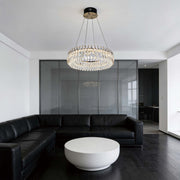 Premium Gold Crystal LED Chandelier, Dimmable with 2.4G Remote, 3CCT