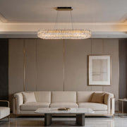 Premium Gold Crystal LED Chandelier, Dimmable with 2.4G Remote, 3CCT