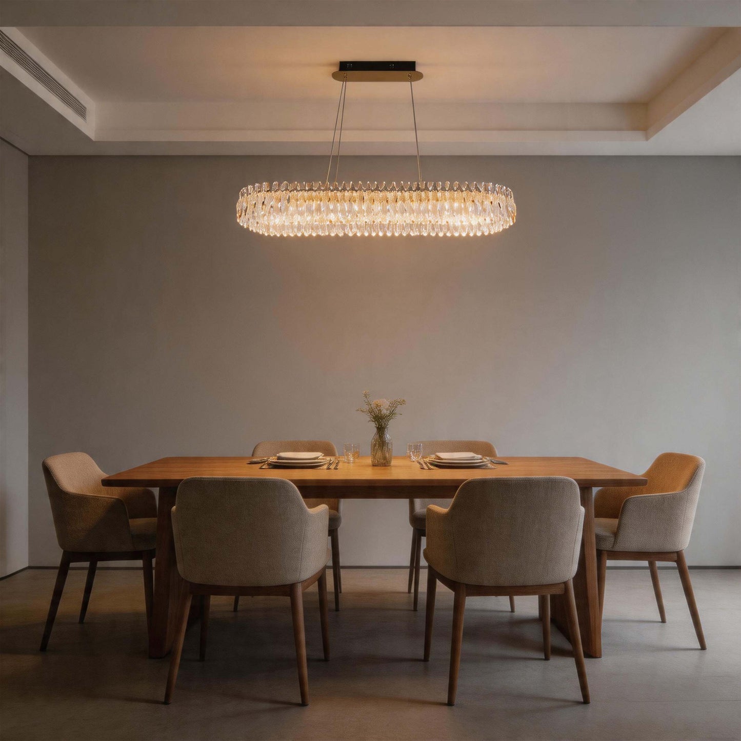 Premium Gold Crystal LED Chandelier, Dimmable with 2.4G Remote, 3CCT