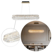 Premium Gold Crystal LED Chandelier, Dimmable with 2.4G Remote, 3CCT