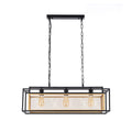 Industrial Black & Gold Linear Mesh Cage Pendant Light, 3 / 5 Light E27