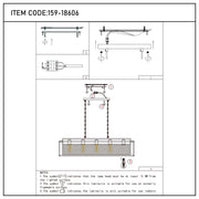 Industrial Black & Gold Linear Mesh Cage Pendant Light, 3 / 5 Light E27