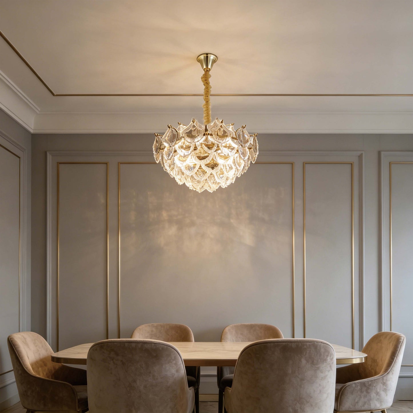 Luxury Gold Crystal Chandelier Collection M2123, 9 to 45 Light E14