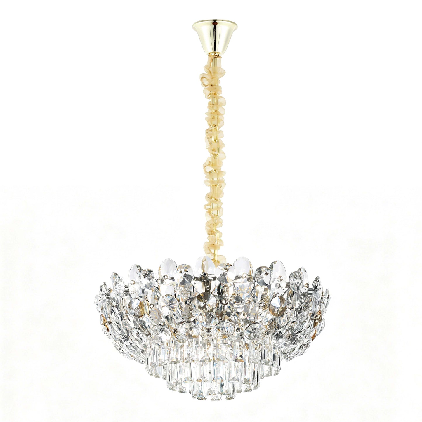 Luxury Gold & Crystal Empire Chandelier Collection M2158, 12 to 42 Light E14