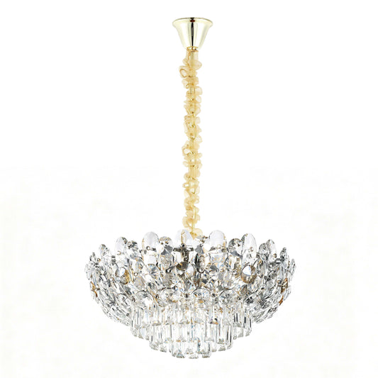 Luxury Gold & Crystal Empire Chandelier Collection M2158, 12 to 42 Light E14