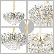 Luxury Gold & Crystal Empire Chandelier Collection M2158, 12 to 42 Light E14
