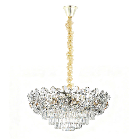 Luxury Gold & Crystal Empire Chandelier Collection M2158, 12 to 42 Light E14