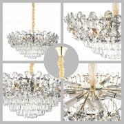 Luxury Gold & Crystal Empire Chandelier Collection M2158, 12 to 42 Light E14