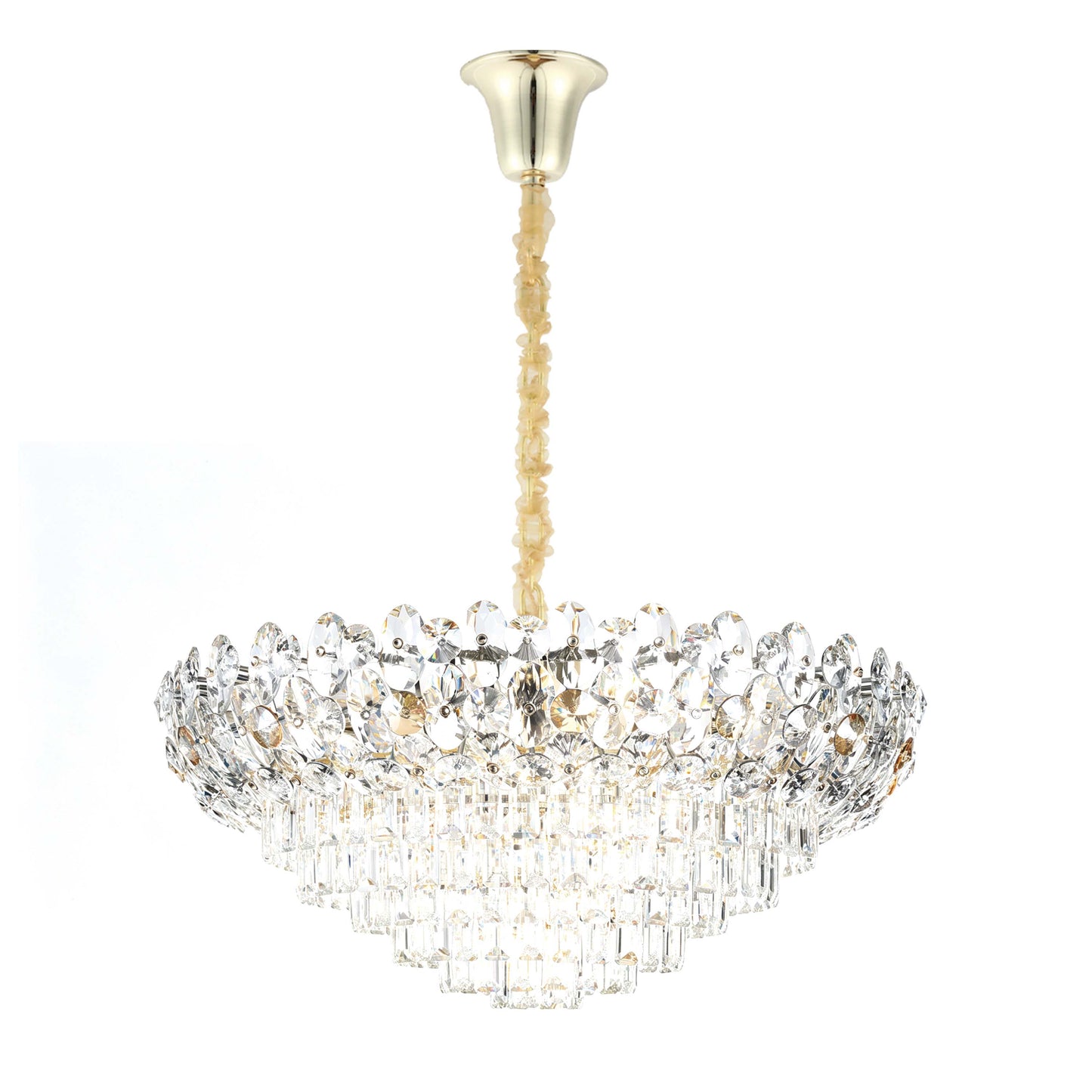 Luxury Gold & Crystal Empire Chandelier Collection M2158, 12 to 42 Light E14