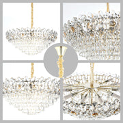 Luxury Gold & Crystal Empire Chandelier Collection M2158, 12 to 42 Light E14