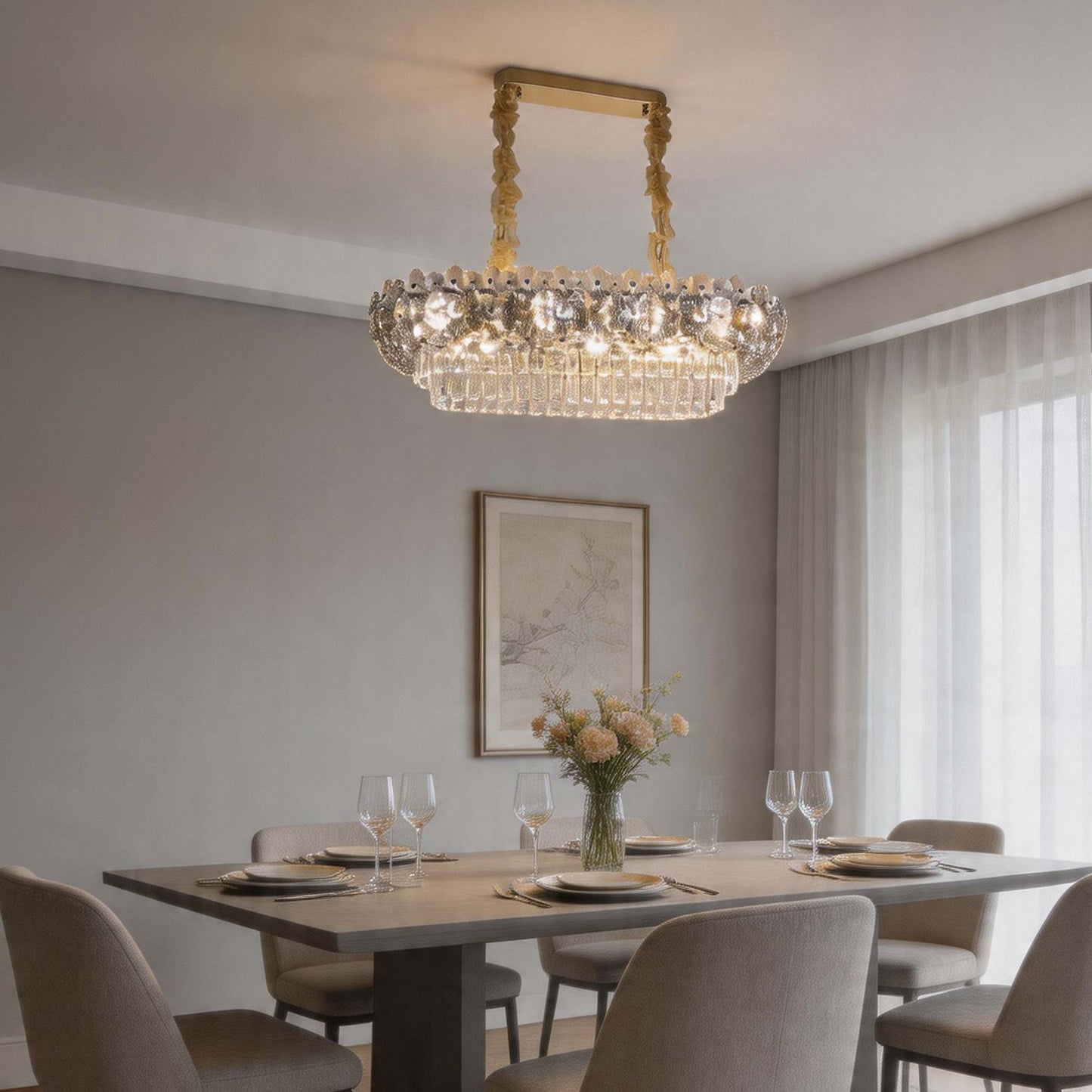 Luxury Gold & Crystal Empire Chandelier Collection M2158, 12 to 42 Light E14