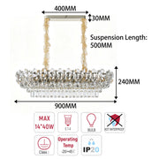 Luxury Gold & Crystal Empire Chandelier Collection M2158, 12 to 42 Light E14