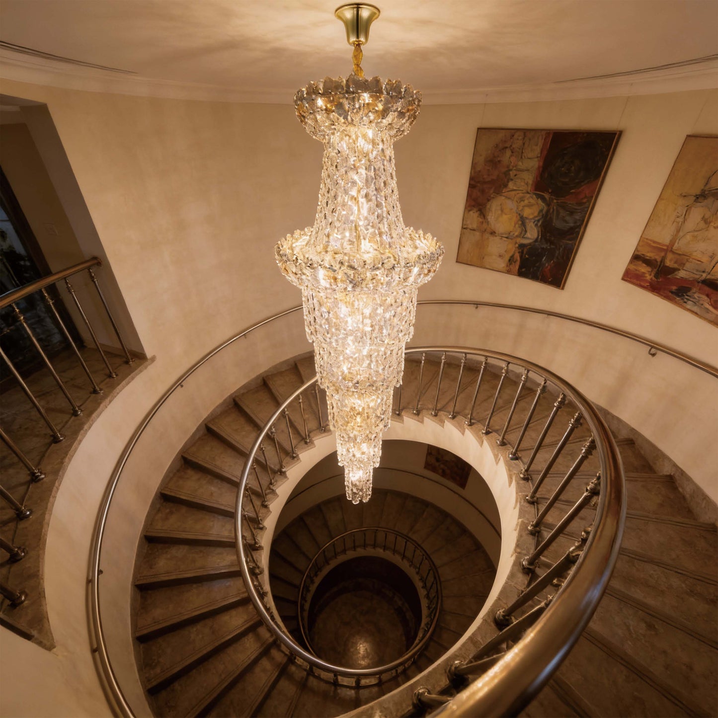 Luxury Gold & Crystal Empire Chandelier Collection M2158, 12 to 42 Light E14