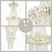 Luxury Gold & Crystal Empire Chandelier Collection M2158, 12 to 42 Light E14