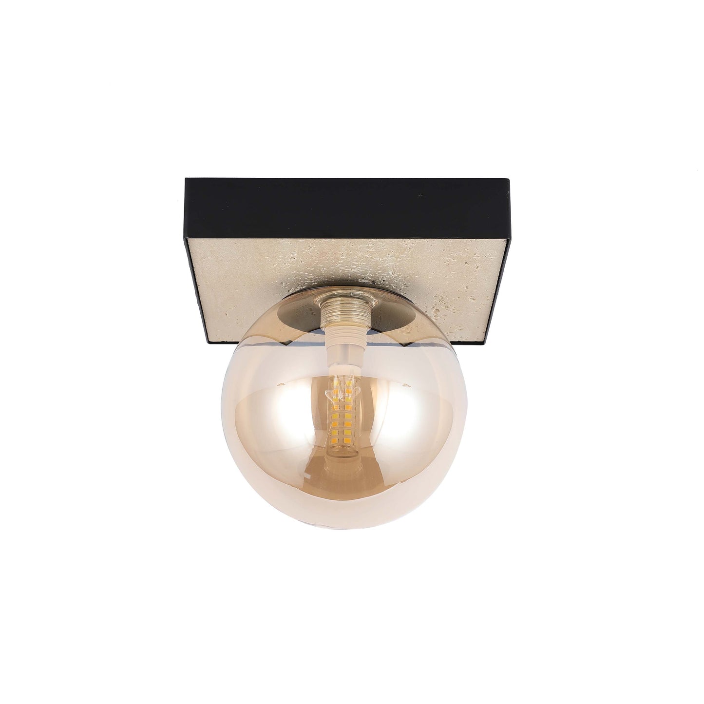 Modern G9 Glass Globe Ceiling Light, Amber Shade