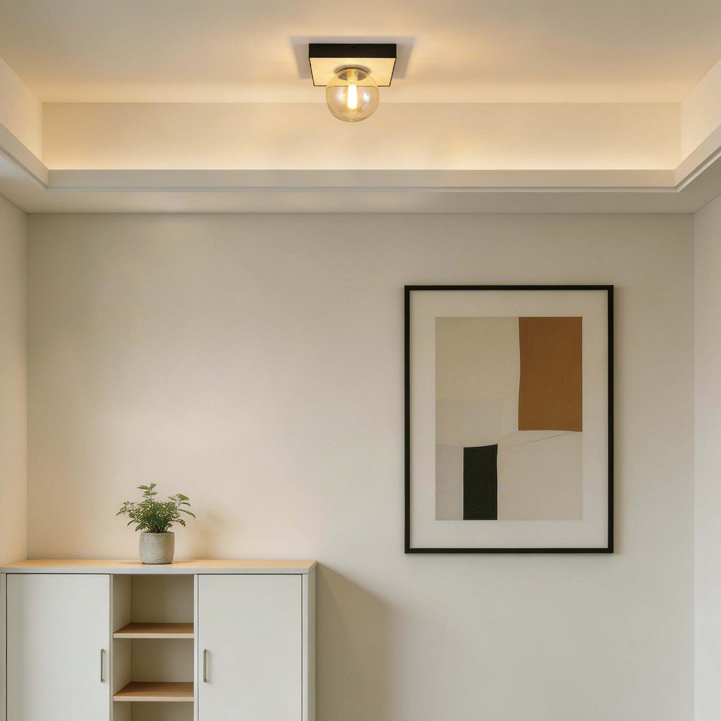 Modern G9 Glass Globe Ceiling Light, Amber Shade
