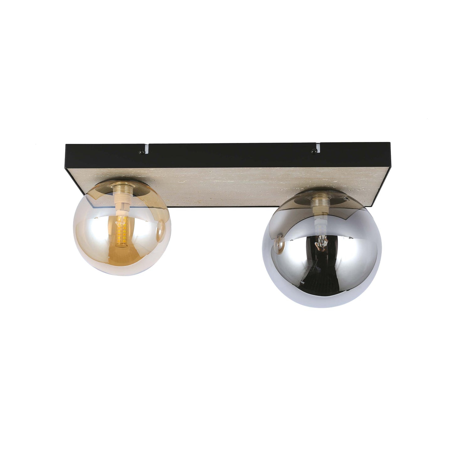 Modern G9 Glass Globe Ceiling Light, Amber Shade