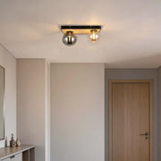 Modern G9 Glass Globe Ceiling Light, Amber Shade
