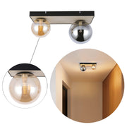 Modern G9 Glass Globe Ceiling Light, Amber Shade