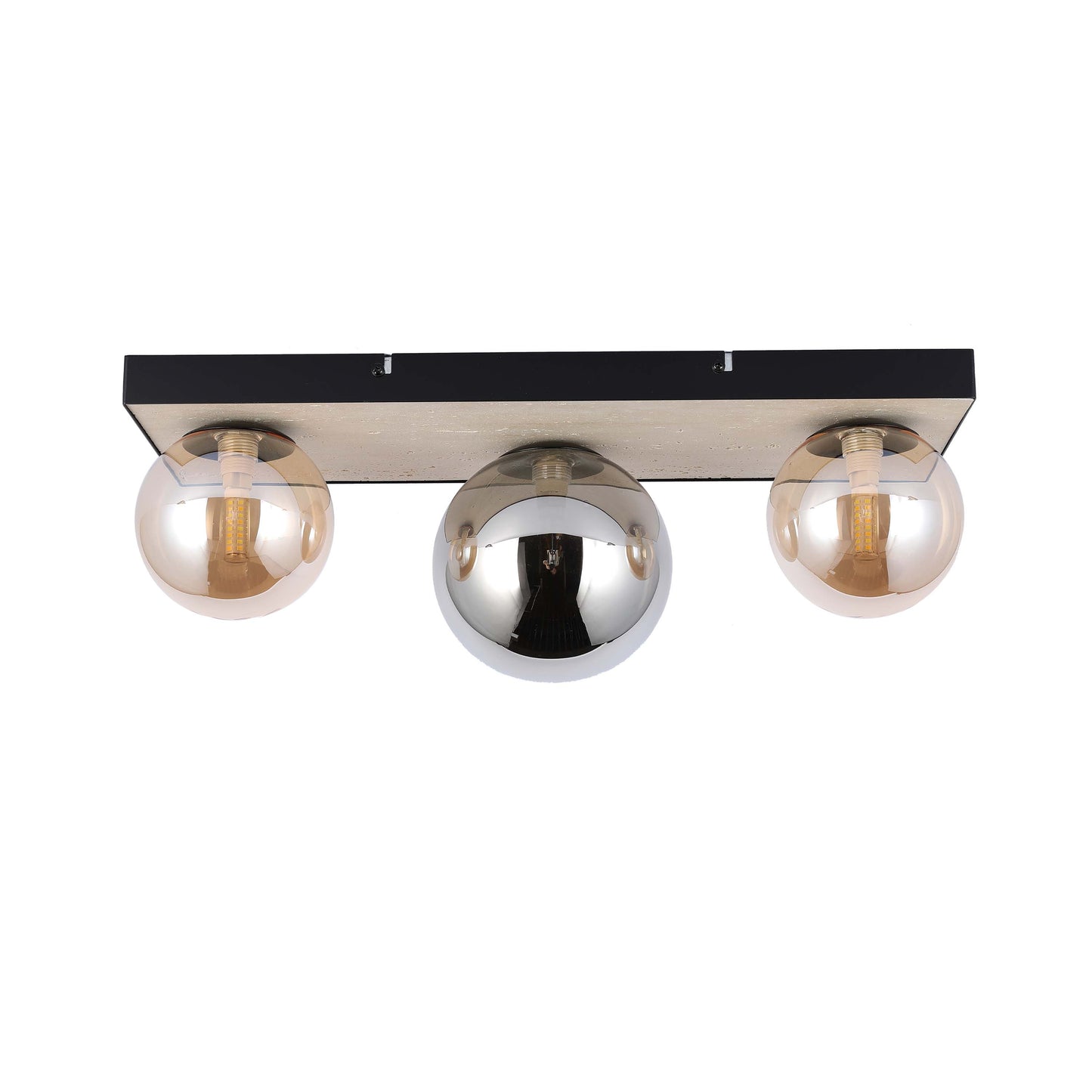 Modern G9 Glass Globe Ceiling Light, Amber Shade