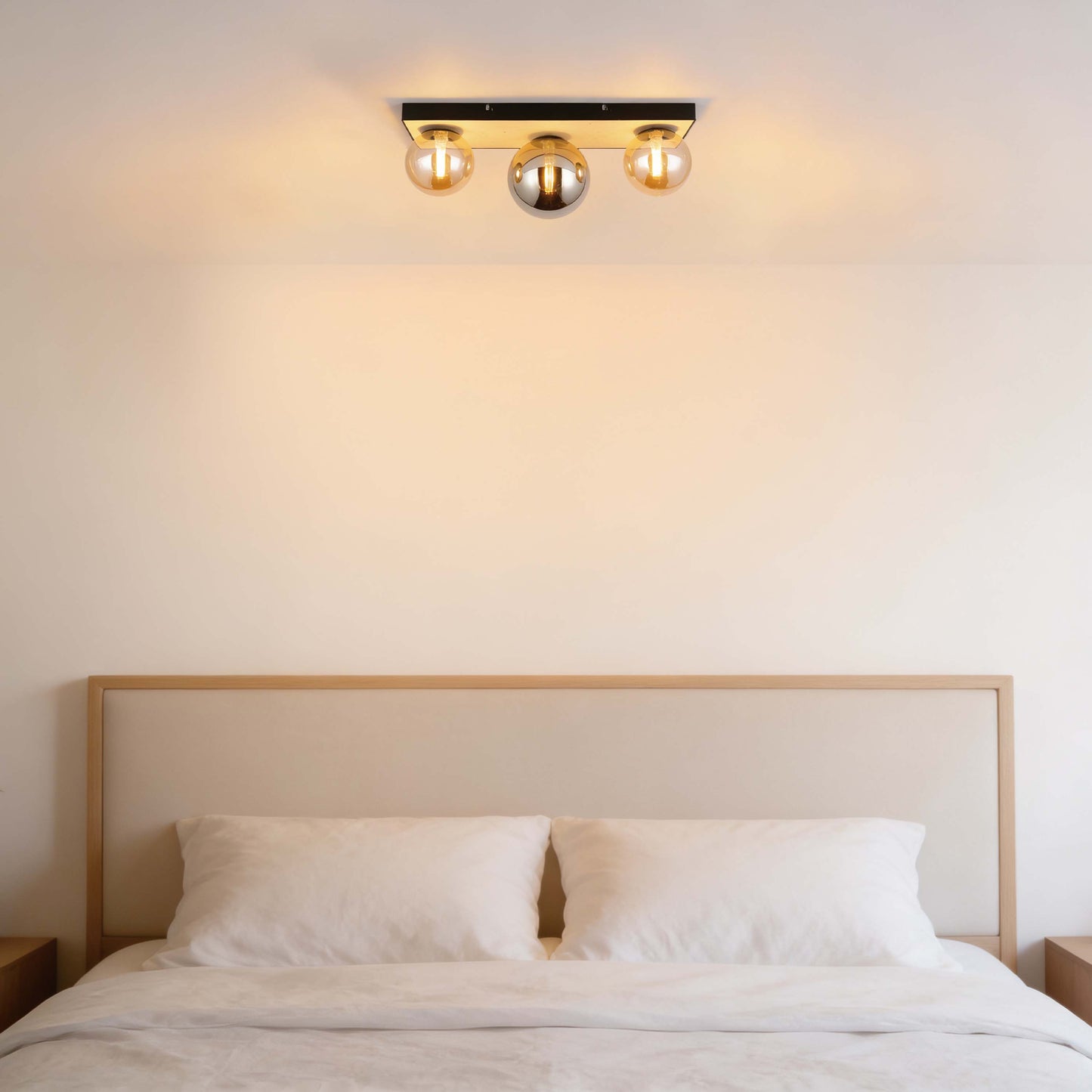 Modern G9 Glass Globe Ceiling Light, Amber Shade