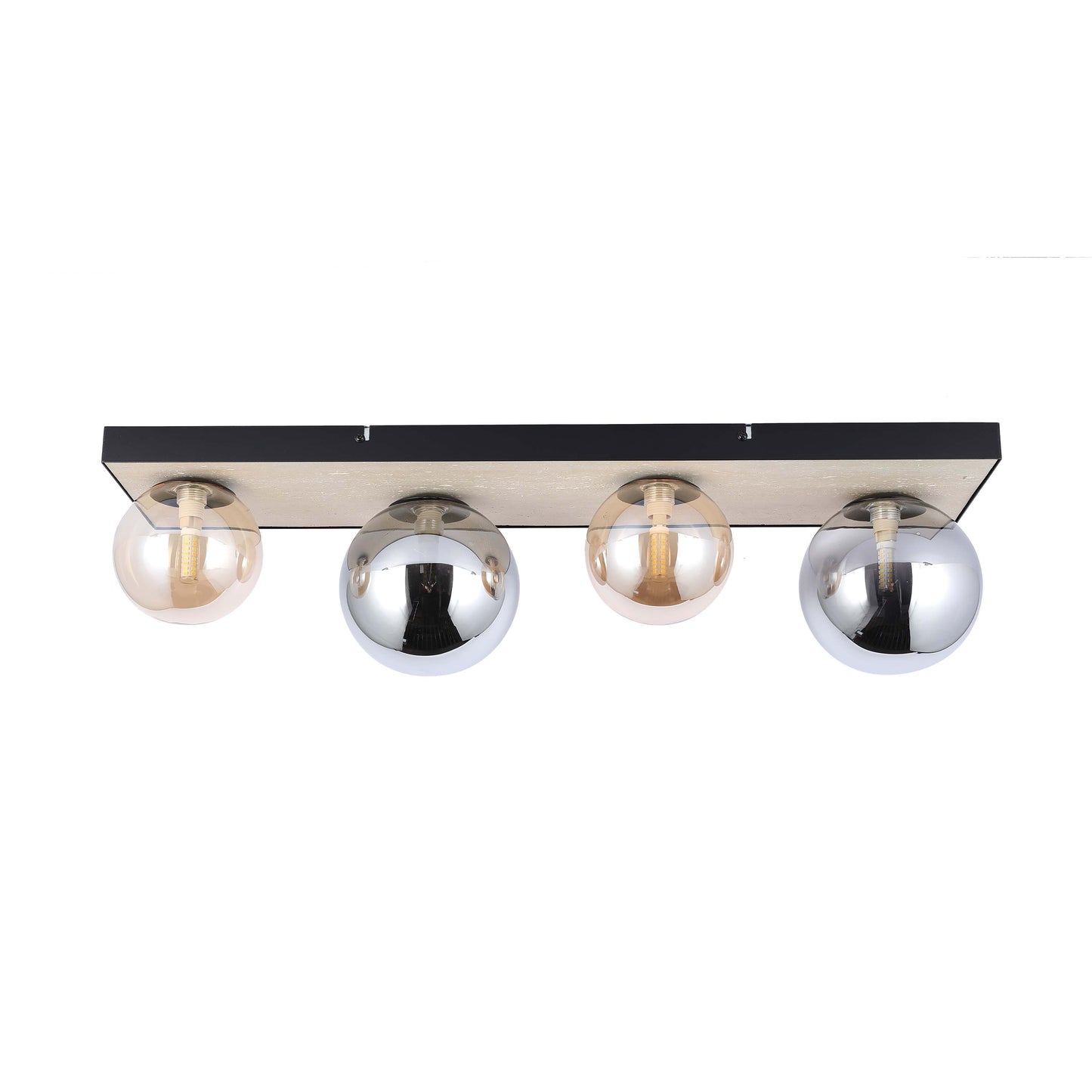Modern G9 Glass Globe Ceiling Light, Amber Shade