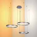 Modern 3-Ring Black LED Pendant Light, 80W 3CCT with Remote