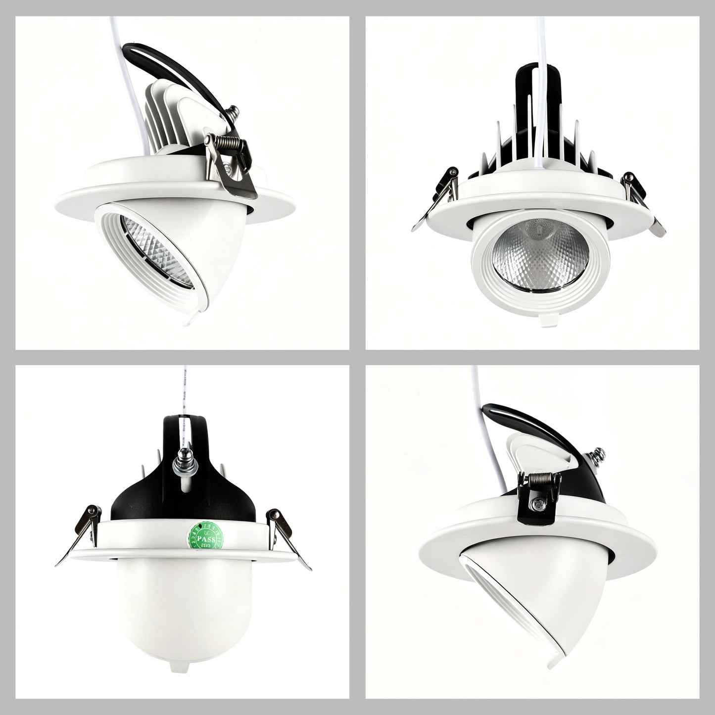Adjustable LED Recessed Scoop Downlight, White, 3CCT Selectable 10W / 30W