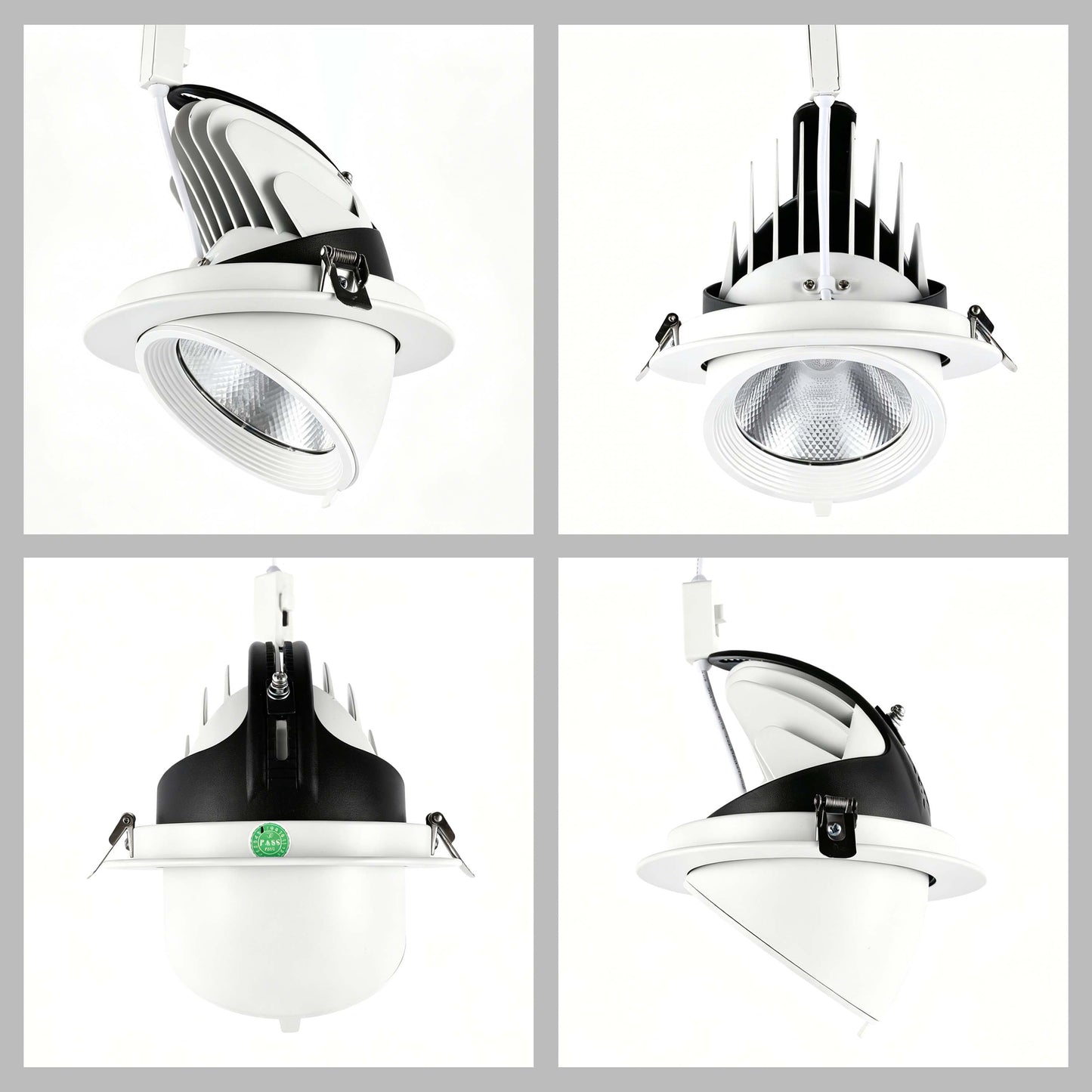 Adjustable LED Recessed Scoop Downlight, White, 3CCT Selectable 10W / 30W