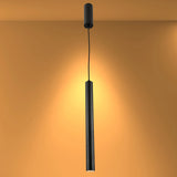 Integrated LED Modern Cylinder Pendant Ceiling Light Suspended Downlight Black
