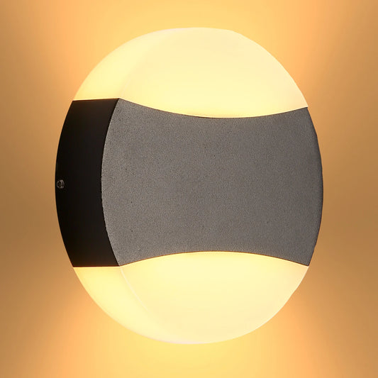 Black Opal Round Up Down Outdoor Modern LED Wall Light