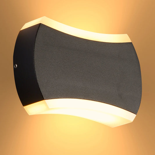 Black Quatro Arc Up Down Outdoor Modern LED Wall Light