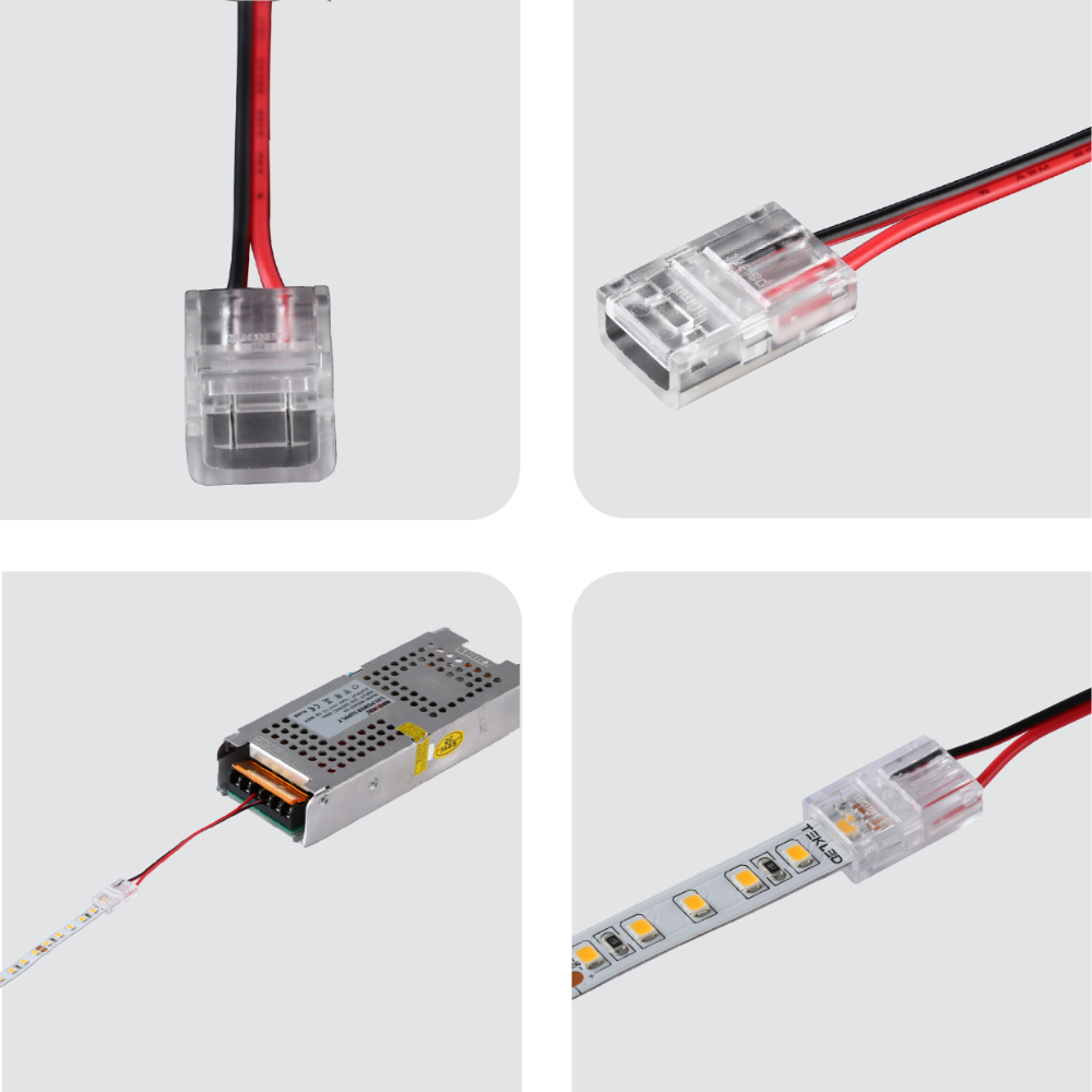 Power lead cable and connector , no need for soldering led strip