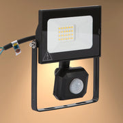 Outdoor security light with a PIR motion sensor, in a black finish. Provides efficient, bright light for security and visibility.