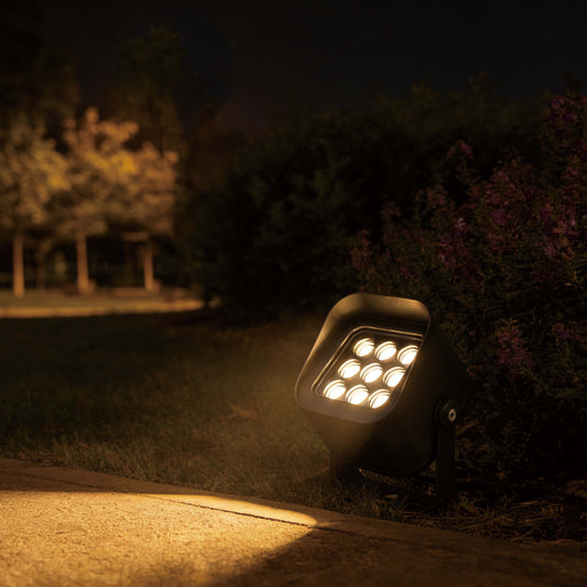 18W Architectural LED Spot Flood Light with Visor, Dark Grey, 3000K IP65