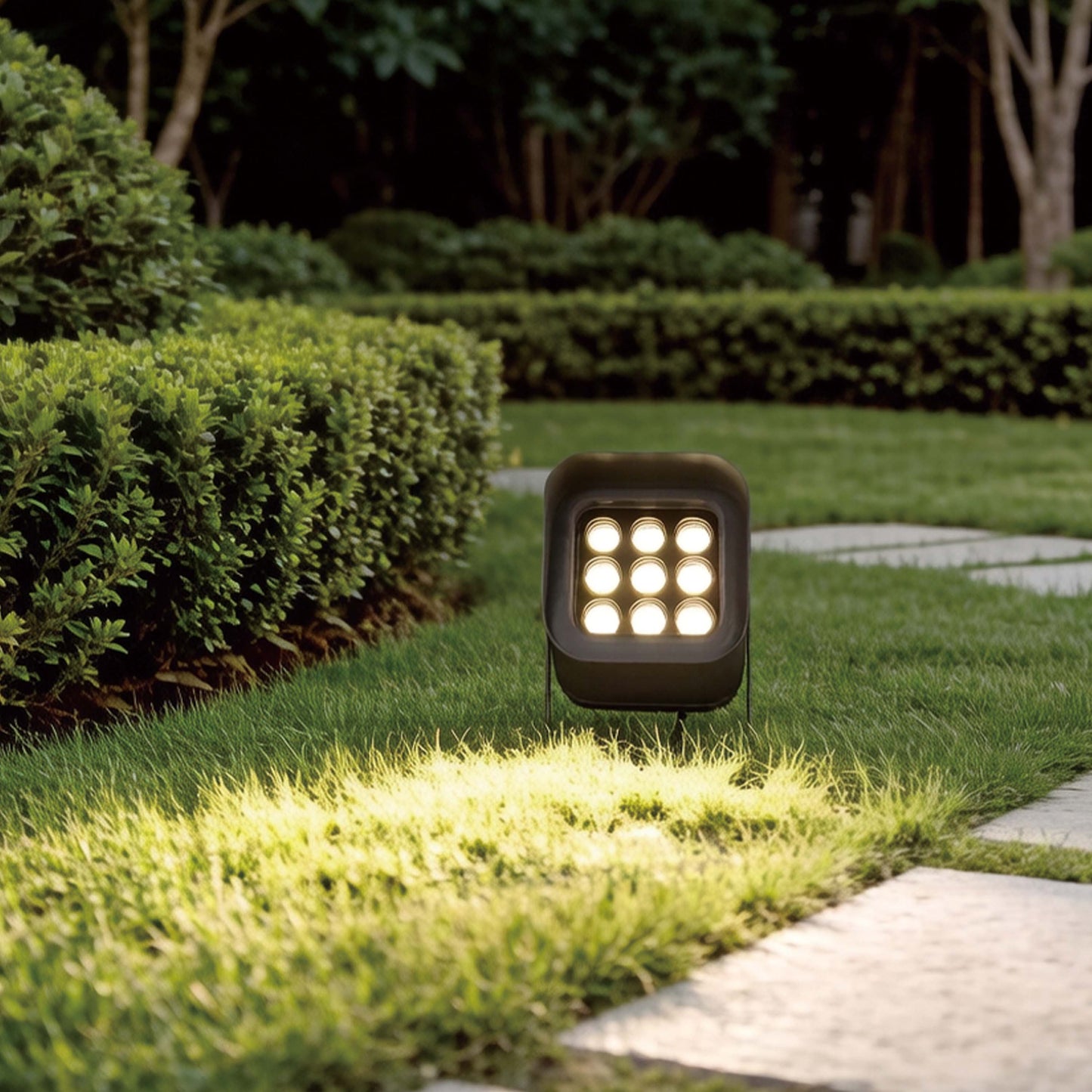 18W Architectural LED Spot Flood Light with Visor, Dark Grey, 3000K IP65