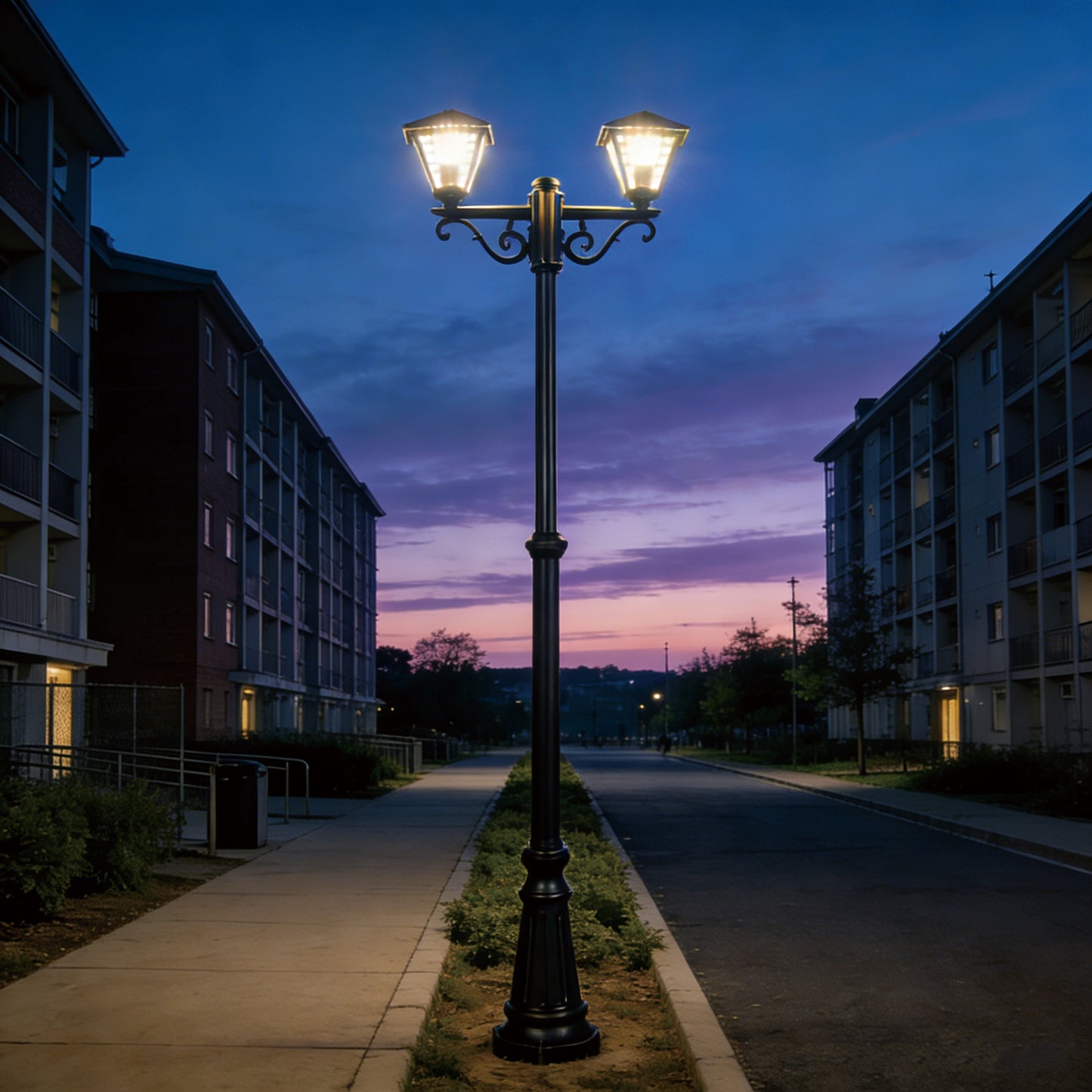 Outdoor Bollard Lawn Lamp  A0307  E27x2  Black