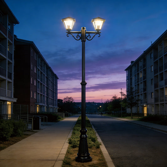 Outdoor Bollard Lawn Lamp  A0307  E27x2  Black