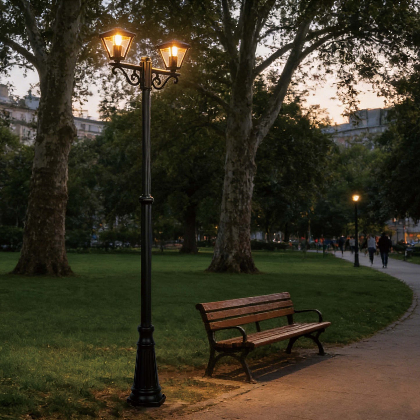 Outdoor Bollard Lawn Lamp  A0307  E27x2  Black