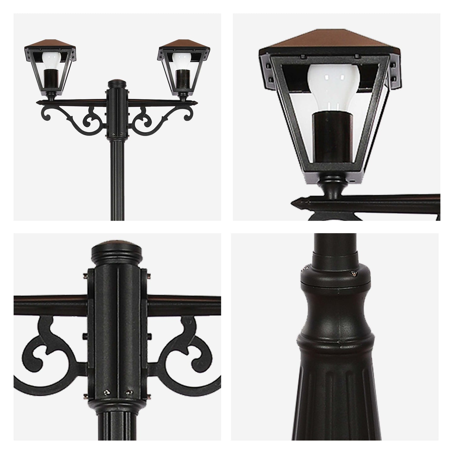 Outdoor Bollard Lawn Lamp  A0307  E27x2  Black