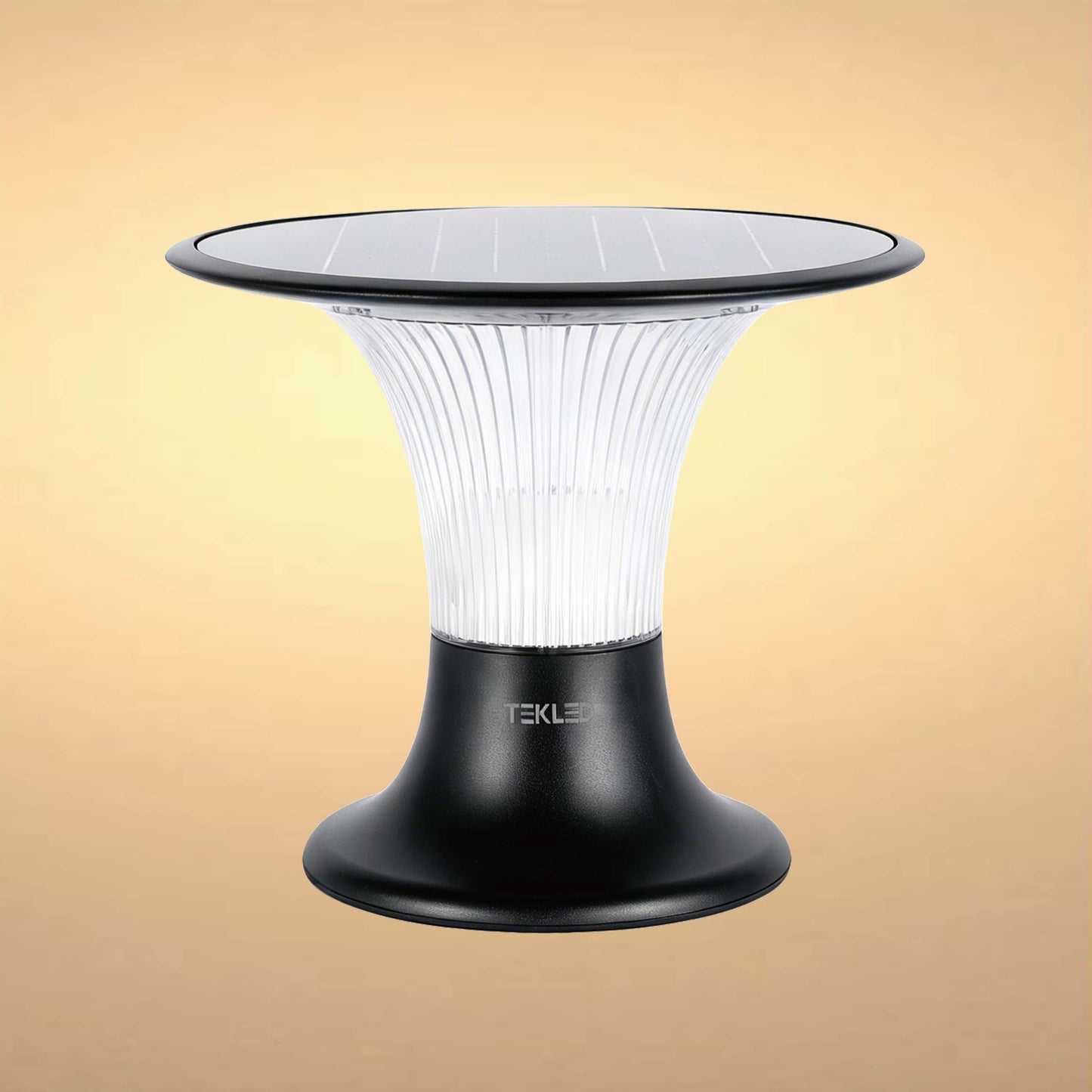 15W Solar LED Pillar Bollard Light, Dual CCT 4000K/6000K, Black IP65