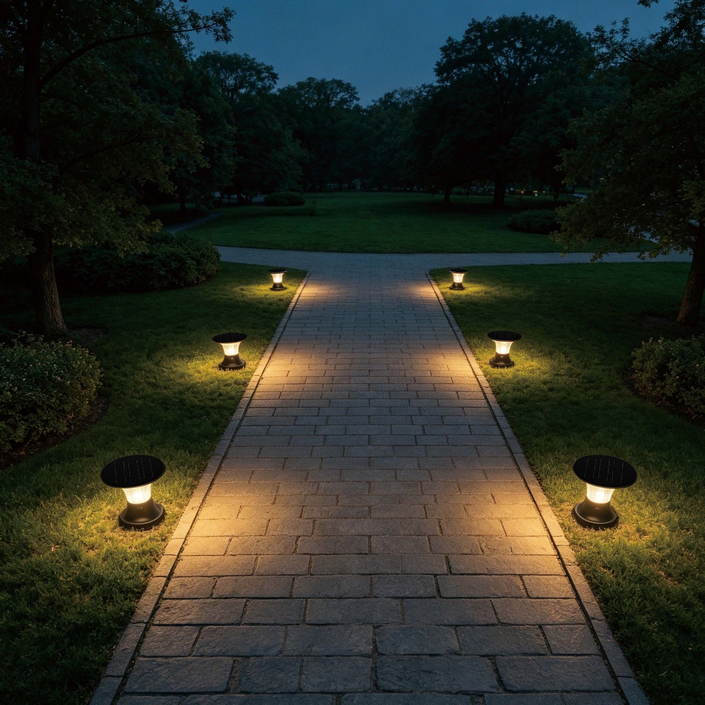 15W Solar LED Pillar Bollard Light, Dual CCT 4000K/6000K, Black IP65