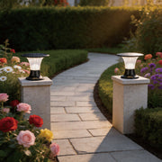 15W Solar LED Pillar Bollard Light, Dual CCT 4000K/6000K, Black IP65