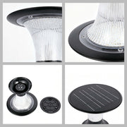 15W Solar LED Pillar Bollard Light, Dual CCT 4000K/6000K, Black IP65